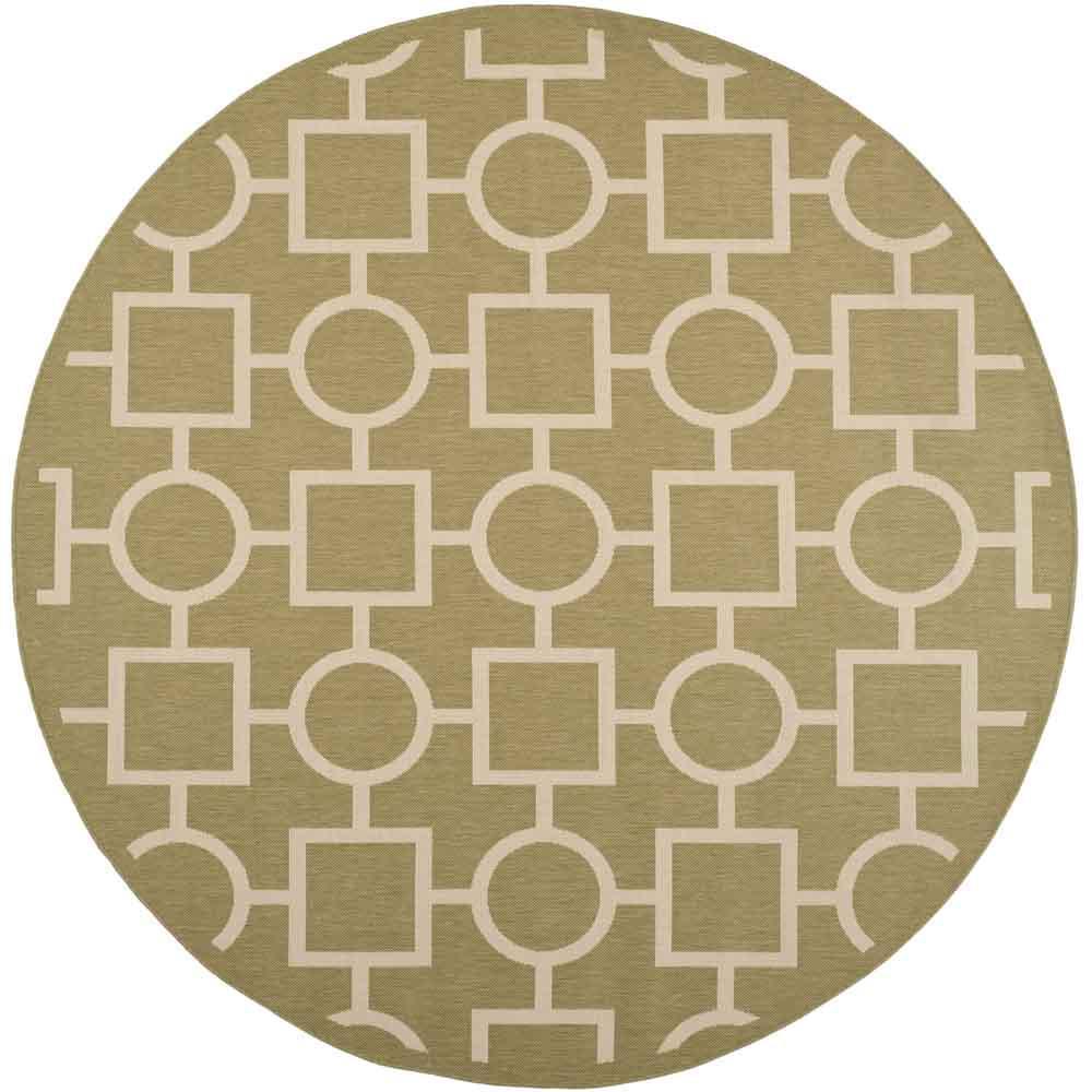COURTYARD, GREEN / BEIGE, 7'-10" X 7'-10" Round, Area Rug, CY6925-244-8R. Picture 1