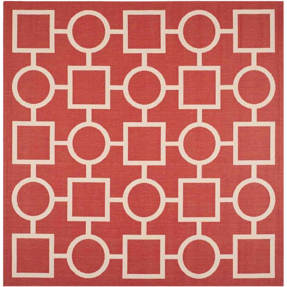 COURTYARD, RED / BONE, 7'-10" X 7'-10" Square, Area Rug, CY6925-248-8SQ. Picture 1