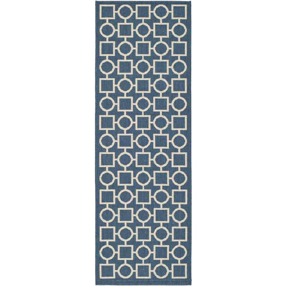 COURTYARD, NAVY / BEIGE, 2'-3" X 10', Area Rug, CY6925-268-210. Picture 1