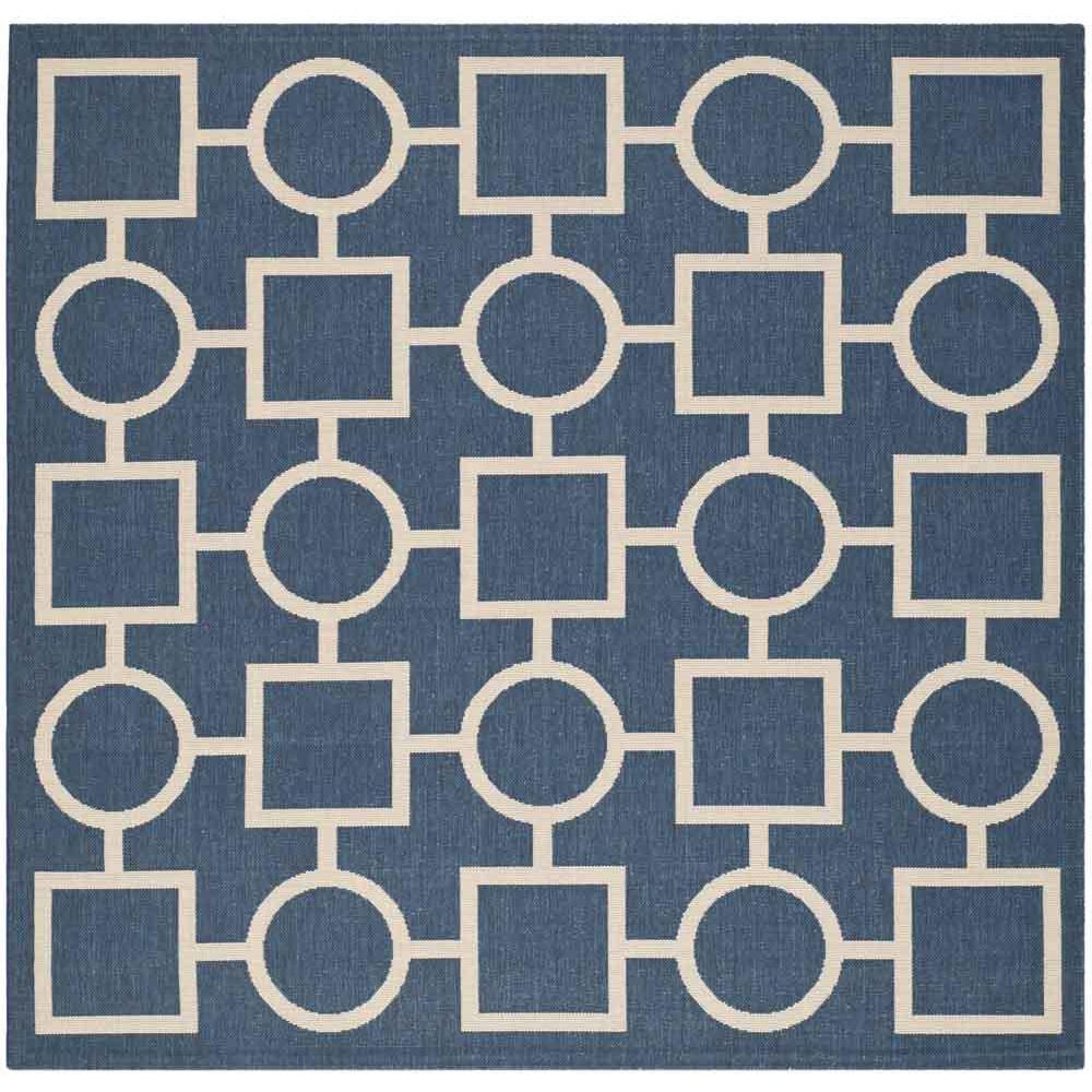 COURTYARD, NAVY / BEIGE, 6'-7" X 6'-7" Square, Area Rug, CY6925-268-7SQ. Picture 1