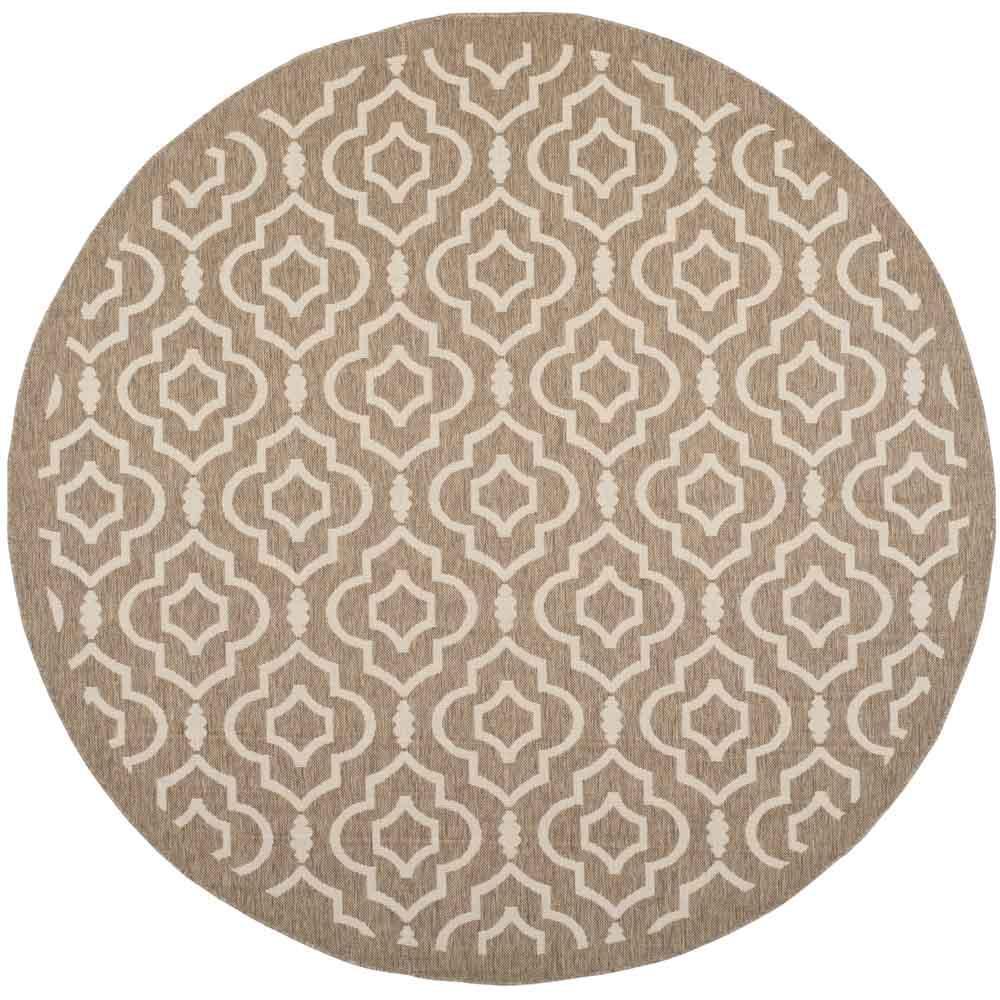 COURTYARD, BROWN / BONE, 7'-10" X 7'-10" Round, Area Rug, CY6926-242-8R. Picture 1