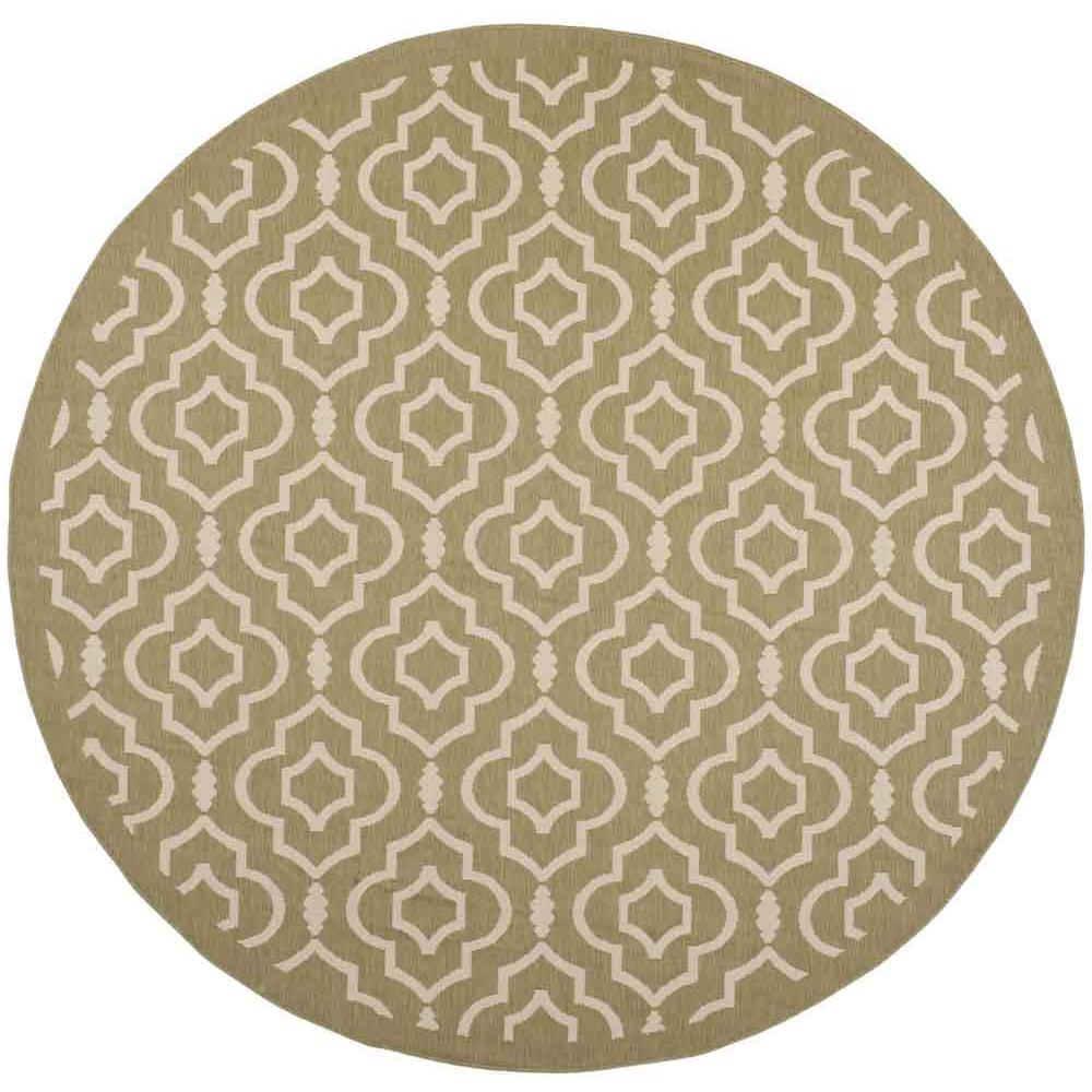 COURTYARD, GREEN / BEIGE, 7'-10" X 7'-10" Round, Area Rug, CY6926-244-8R. Picture 1