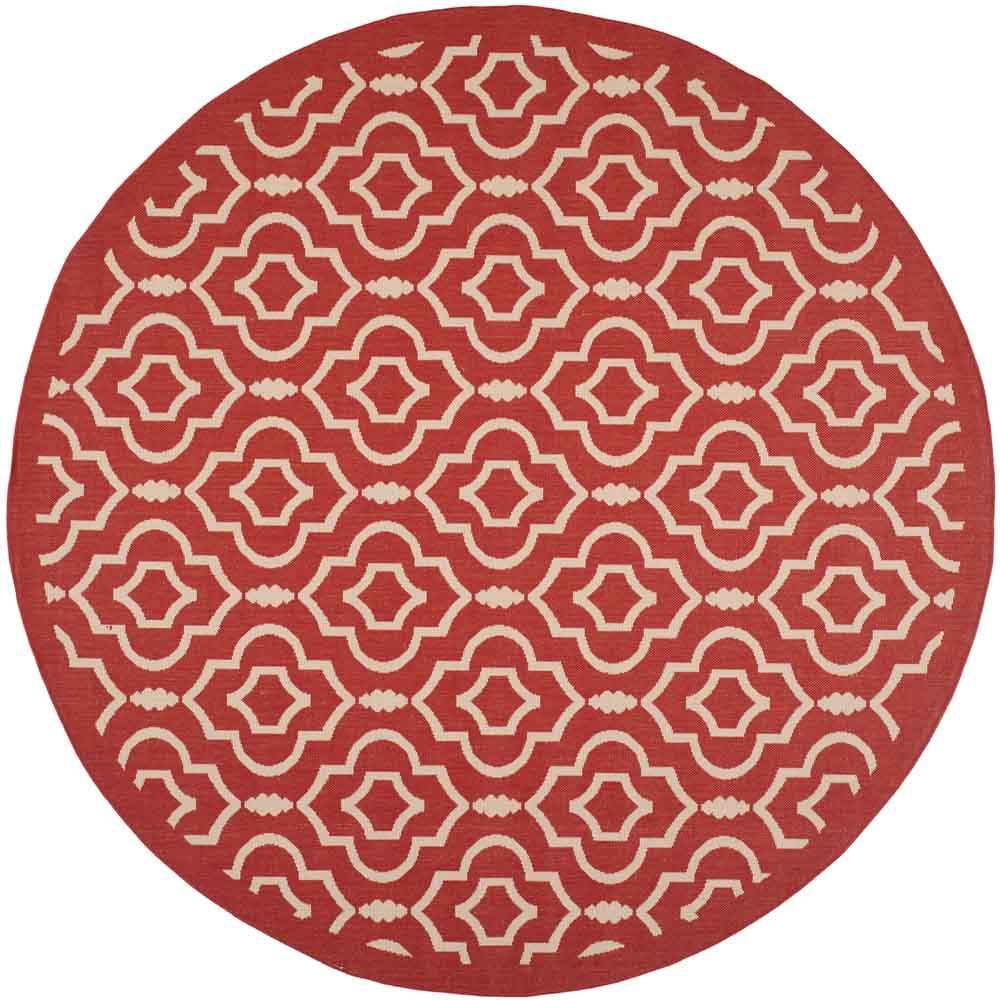 COURTYARD, RED / BONE, 7'-10" X 7'-10" Round, Area Rug, CY6926-248-8R. Picture 1