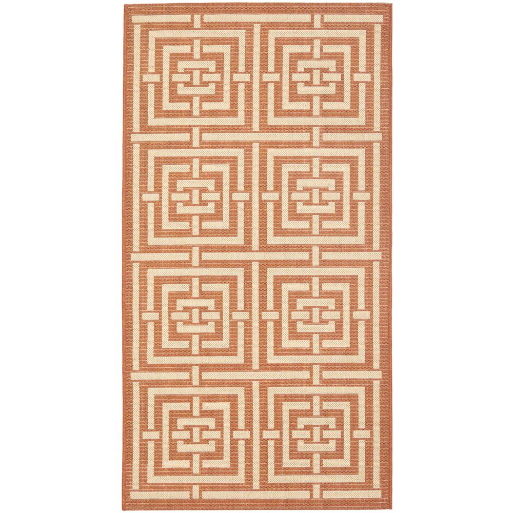 COURTYARD, TERRACOTTA / CREAM, 2' X 3'-7", Area Rug. Picture 1
