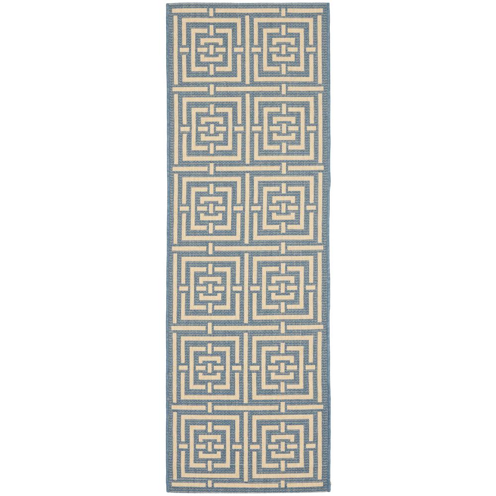 COURTYARD, BLUE / BONE, 2'-3" X 10', Area Rug, CY6937-23-210. Picture 1