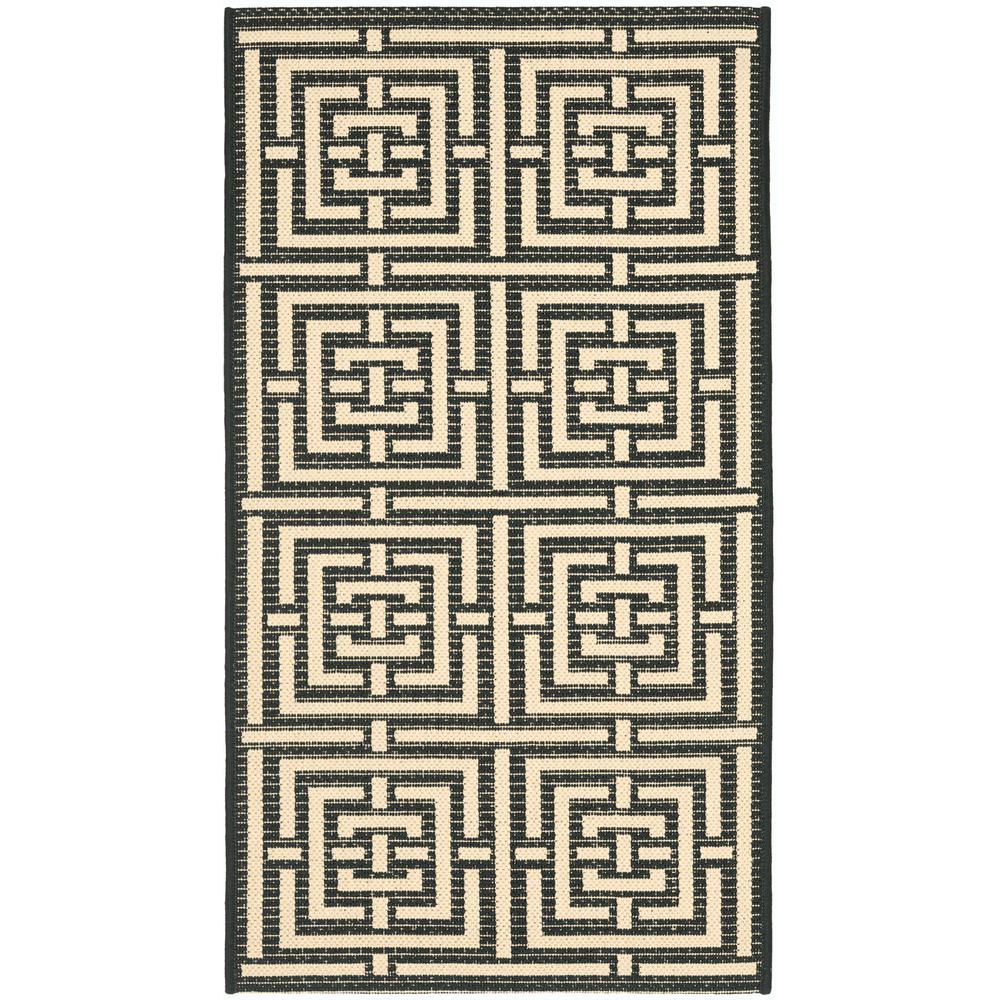 COURTYARD, BLACK / BONE, 2' X 3'-7", Area Rug, CY6937-26-2. Picture 1