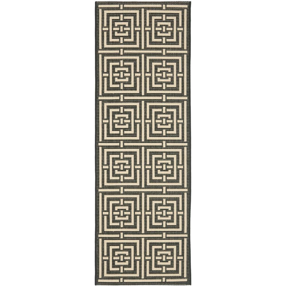 COURTYARD, BLACK / BONE, 2'-3" X 10', Area Rug, CY6937-26-210. Picture 1