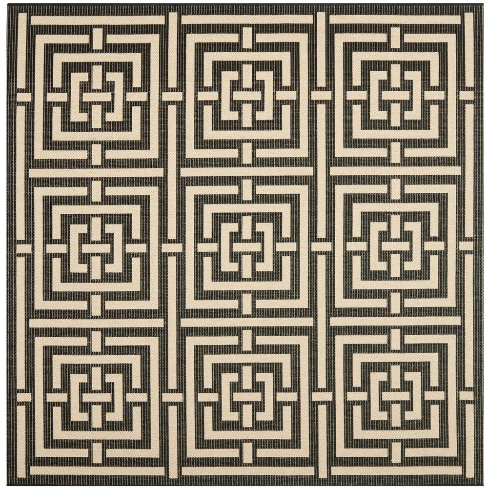 COURTYARD, BLACK / BONE, 6'-7" X 6'-7" Square, Area Rug, CY6937-26-7SQ. Picture 1