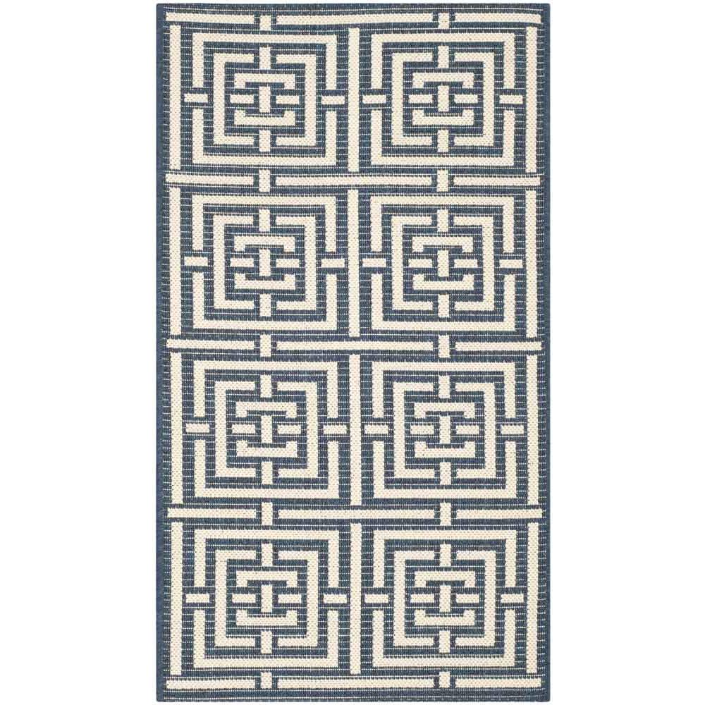 COURTYARD, NAVY / BEIGE, 2'-7" X 5', Area Rug, CY6937-268-3. Picture 1