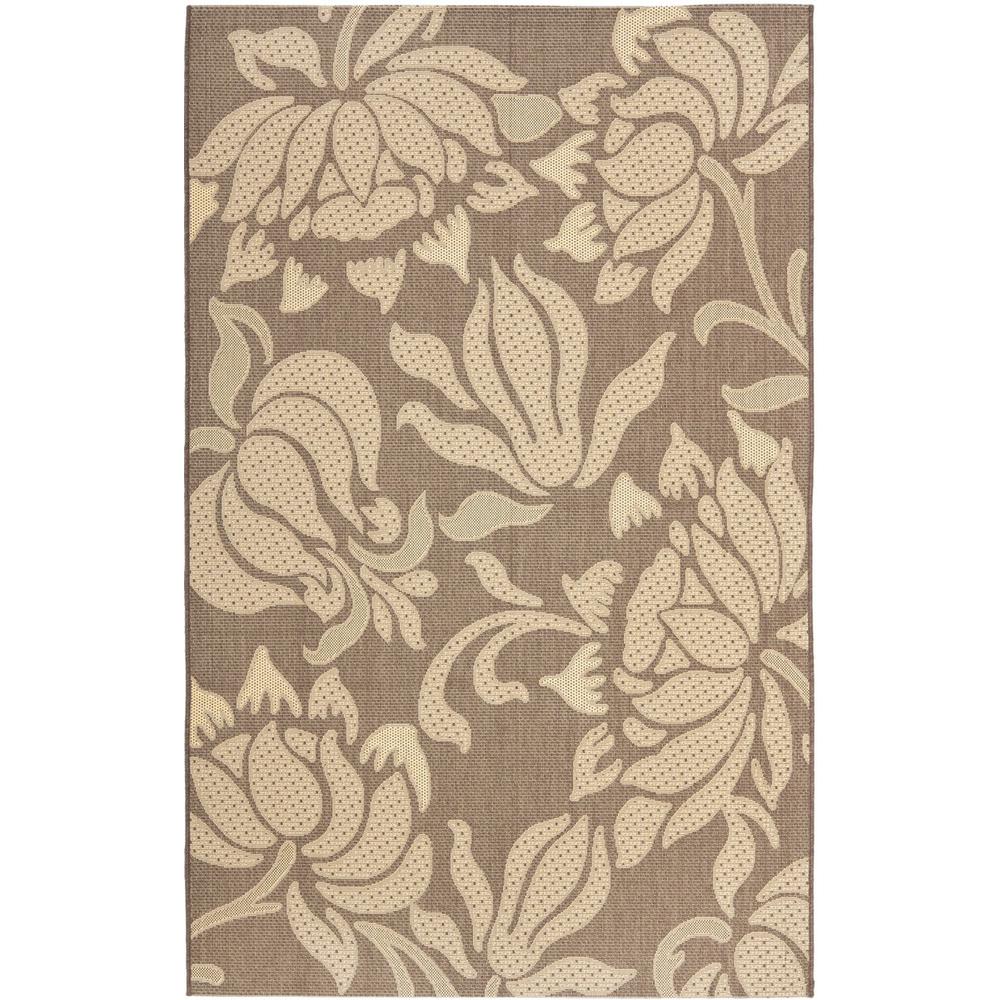 COURTYARD, LIGHT CHOCOLATE / CREAM, 4' X 5'-7", Area Rug. Picture 1