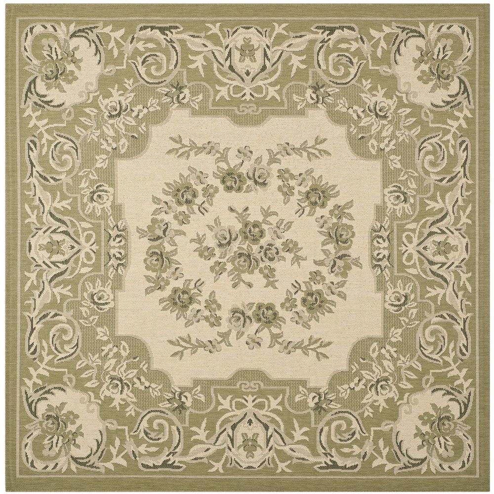 COURTYARD, CREAM / GREEN, 6'-7" X 6'-7" Square, Area Rug, CY7208-14A5-7SQ. Picture 1