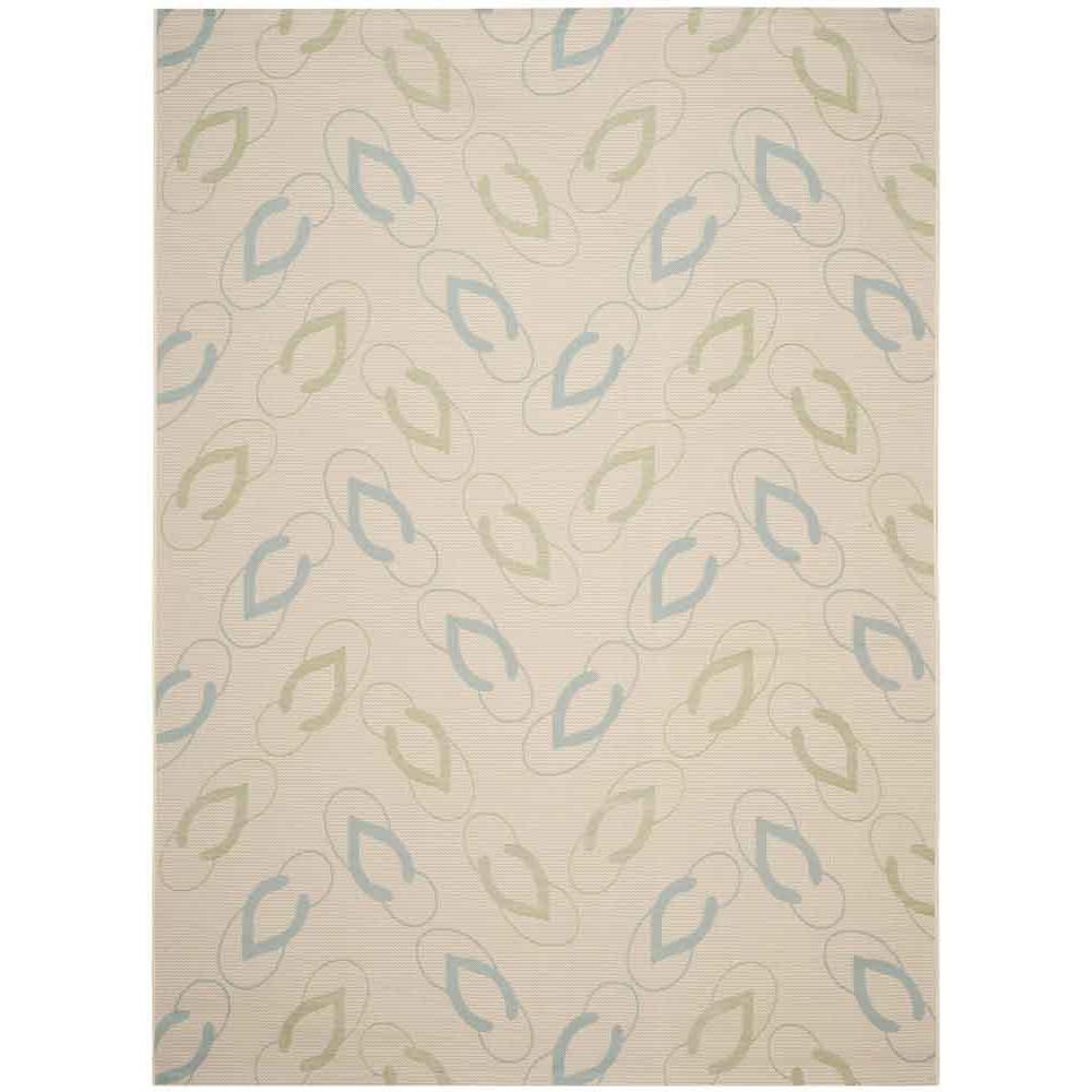 COURTYARD, BEIGE / AQUA, 8' X 11', Area Rug, CY7420-213A24-8. Picture 1