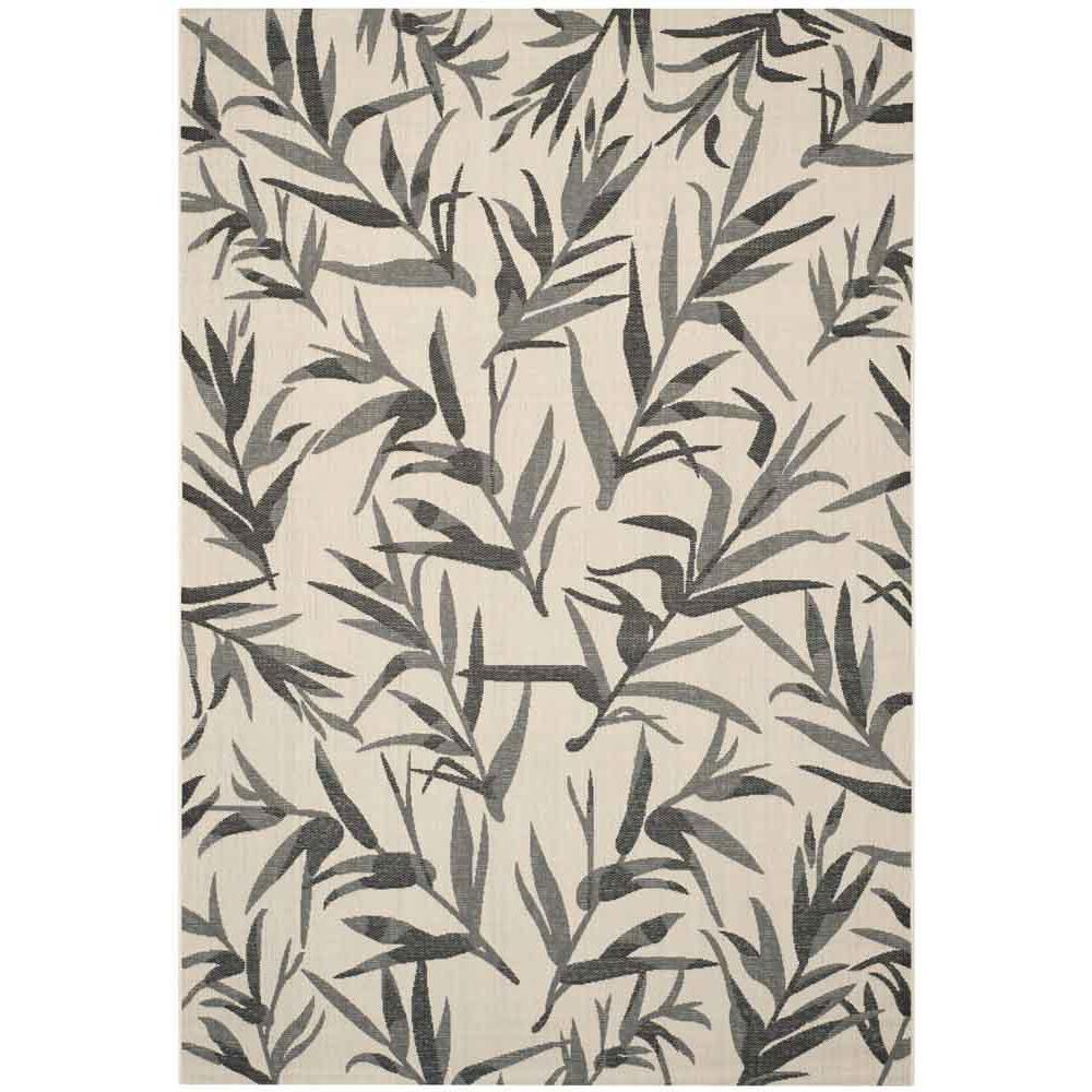 COURTYARD, BEIGE / ANTHRACITE, 6'-7" X 9'-6", Area Rug. Picture 1