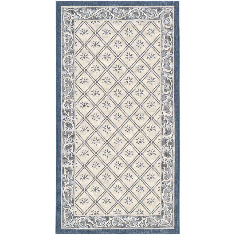 COURTYARD, BEIGE / NAVY, 2'-7" X 5', Area Rug, CY7427-258A22-3. Picture 1
