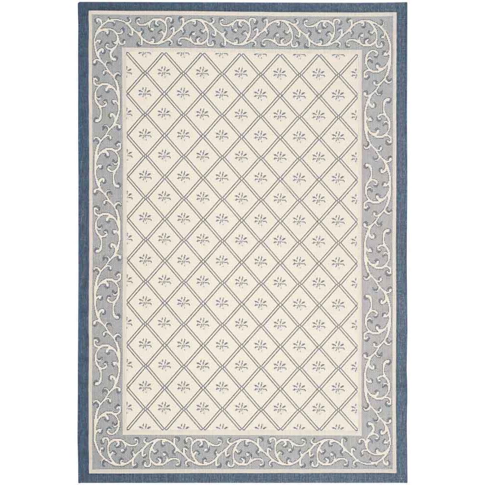 COURTYARD, BEIGE / NAVY, 5'-3" X 7'-7", Area Rug, CY7427-258A22-5. Picture 1