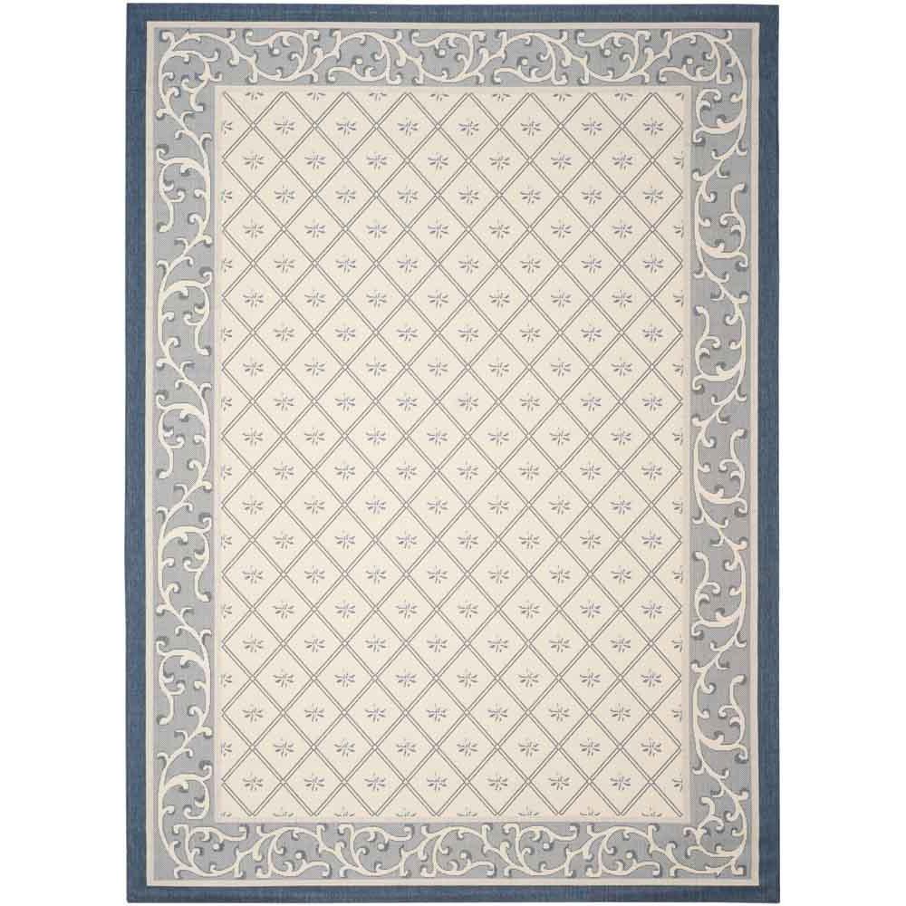 COURTYARD, BEIGE / NAVY, 8' X 11', Area Rug, CY7427-258A22-8. Picture 1