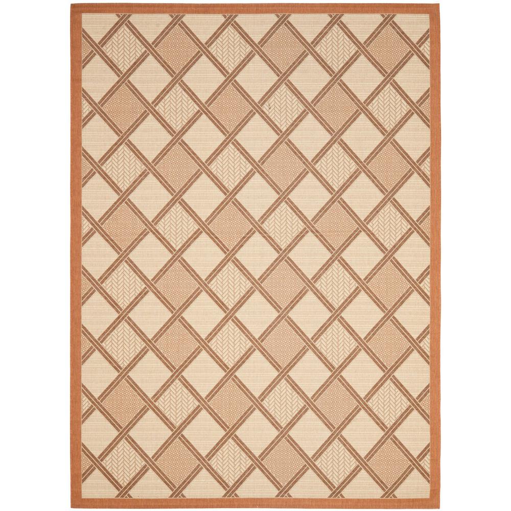 COURTYARD, CREAM / TERRACOTTA, 8' X 11', Area Rug, CY7570-11A7-8. Picture 1