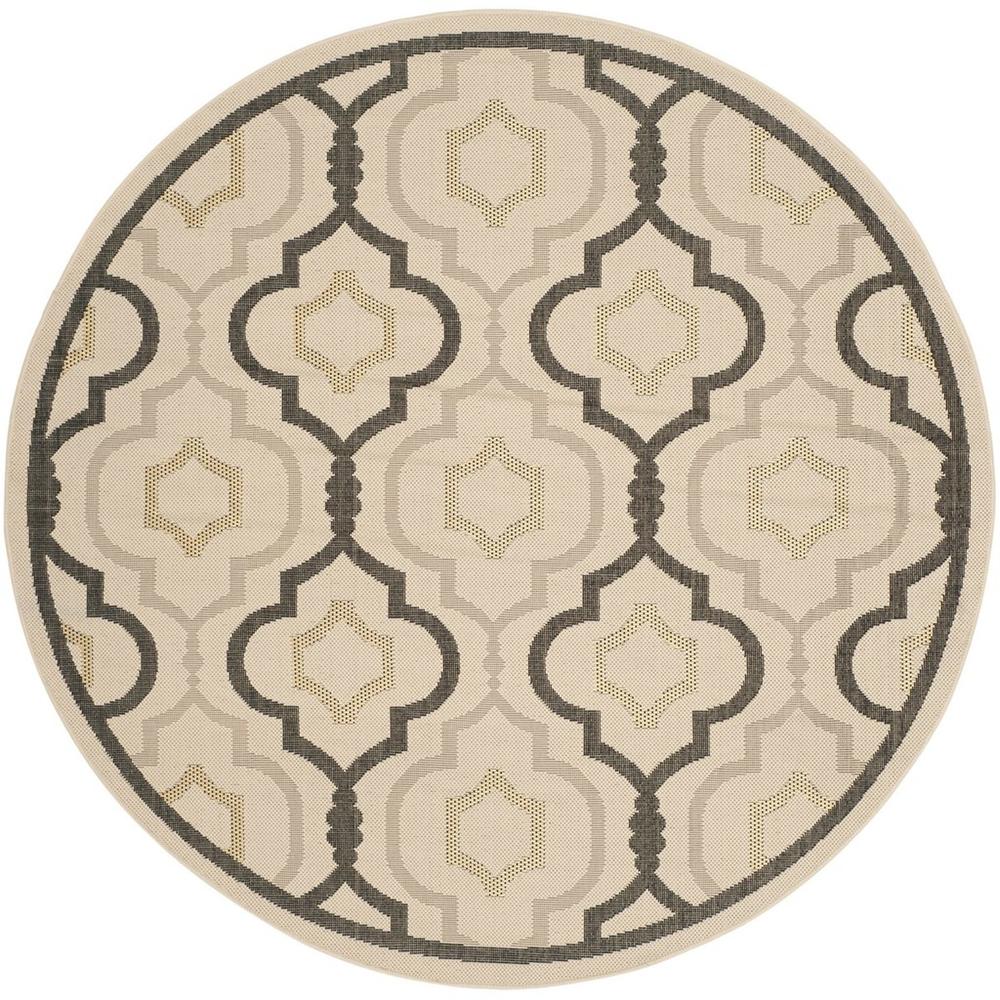 COURTYARD, BEIGE / BLACK, 5'-3" X 5'-3" Round, Area Rug, CY7938-256A21-5R. Picture 1