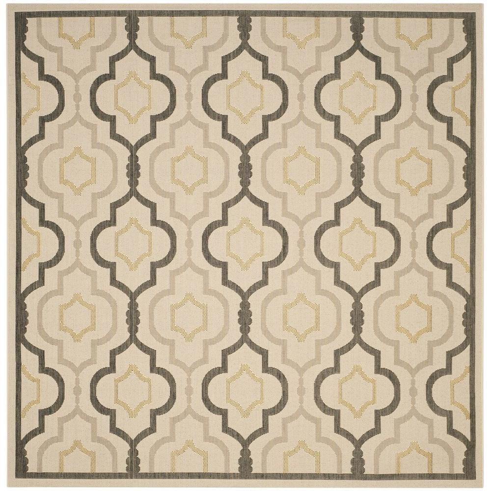 COURTYARD, BEIGE / BLACK, 7'-10" X 7'-10" Square, Area Rug, CY7938-256A21-8SQ. Picture 1