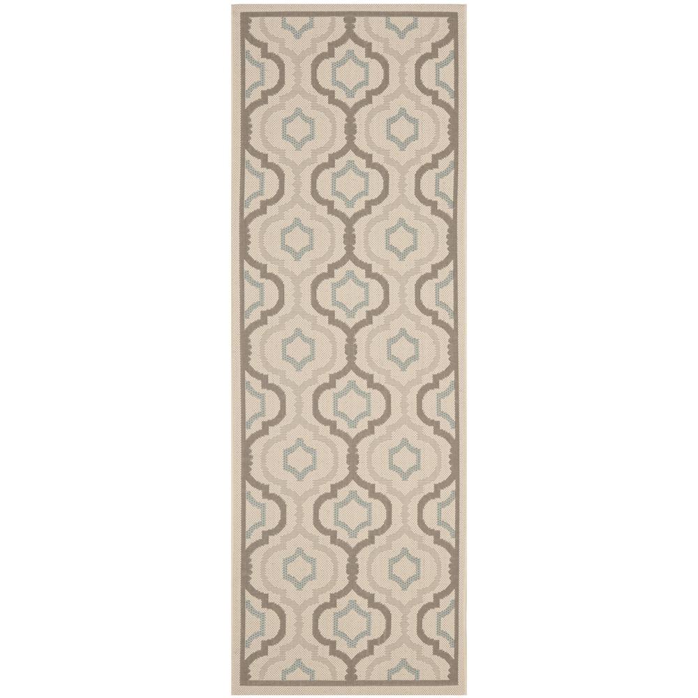 COURTYARD, BEIGE / DARK BEIG, 2'-3" X 10', Area Rug. Picture 1