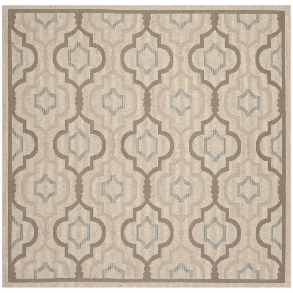COURTYARD, BEIGE / DARK BEIG, 6'-7" X 6'-7" Square, Area Rug. Picture 1