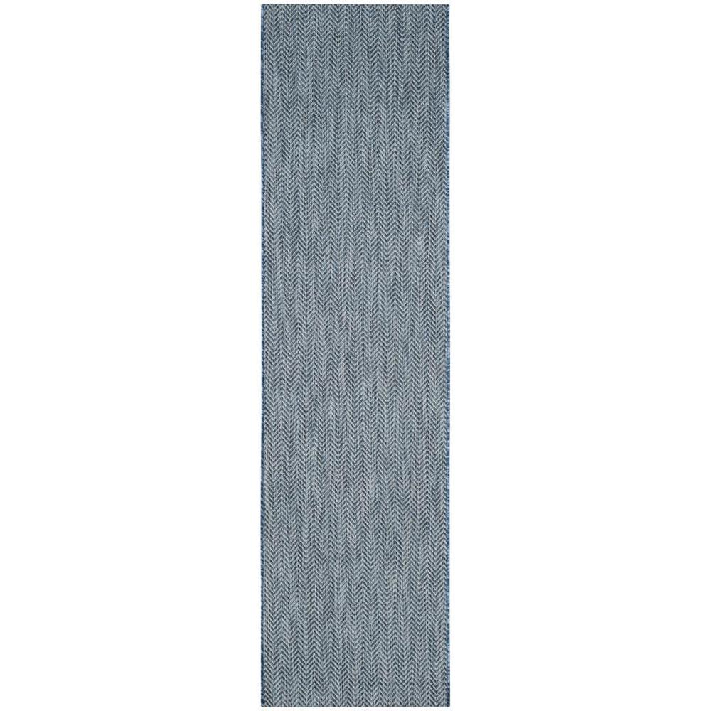 COURTYARD, NAVY / GREY, 2'-3" X 8', Area Rug, CY8022-36821-28. Picture 1