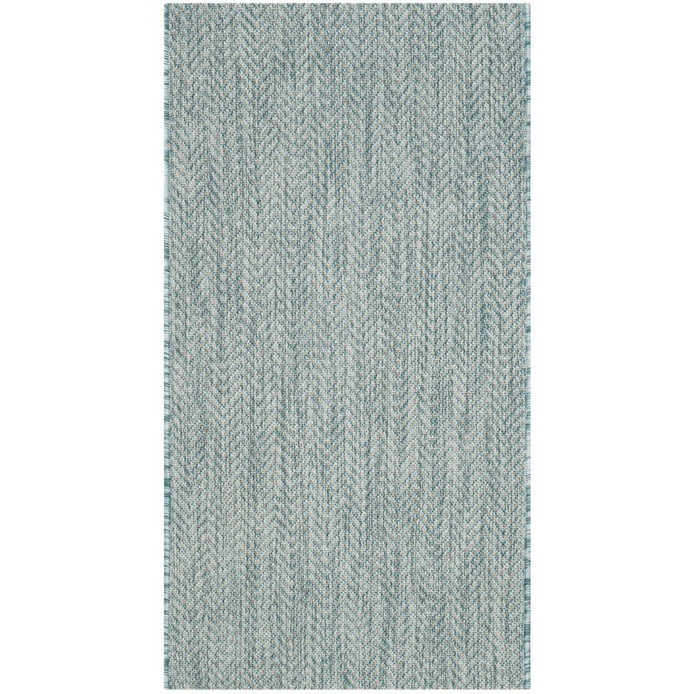 COURTYARD, AQUA / GREY, 2' X 3'-7", Area Rug, CY8022-37121-2. Picture 1