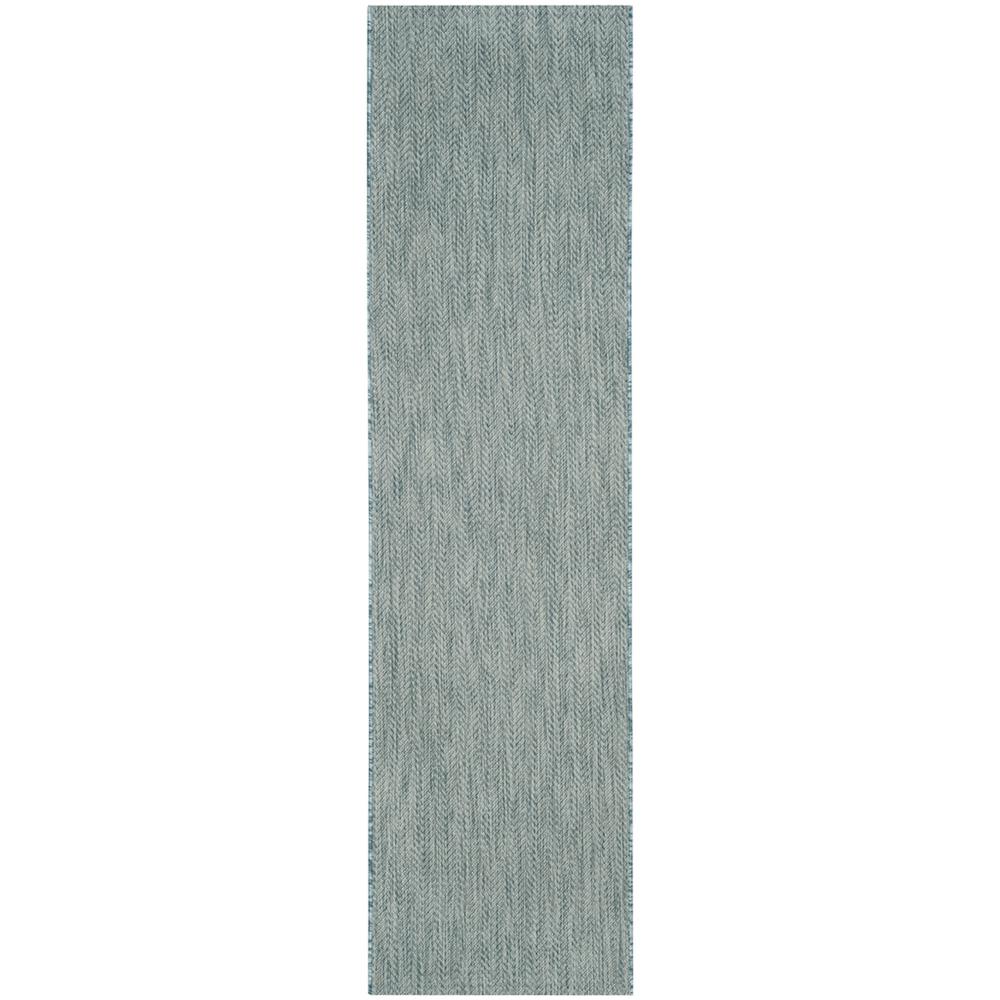COURTYARD, AQUA / GREY, 2'-3" X 8', Area Rug, CY8022-37121-28. Picture 1
