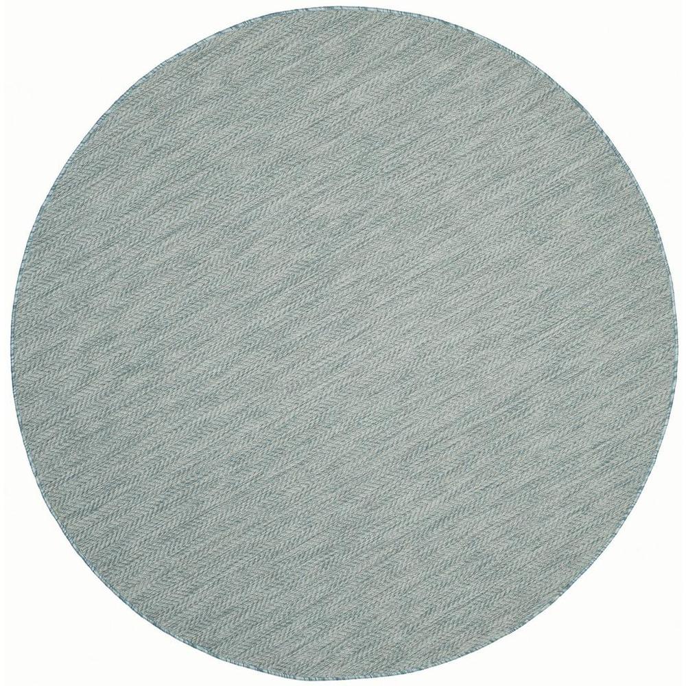 COURTYARD, AQUA / GREY, 6'-7" X 6'-7" Round, Area Rug, CY8022-37121-7R. Picture 1