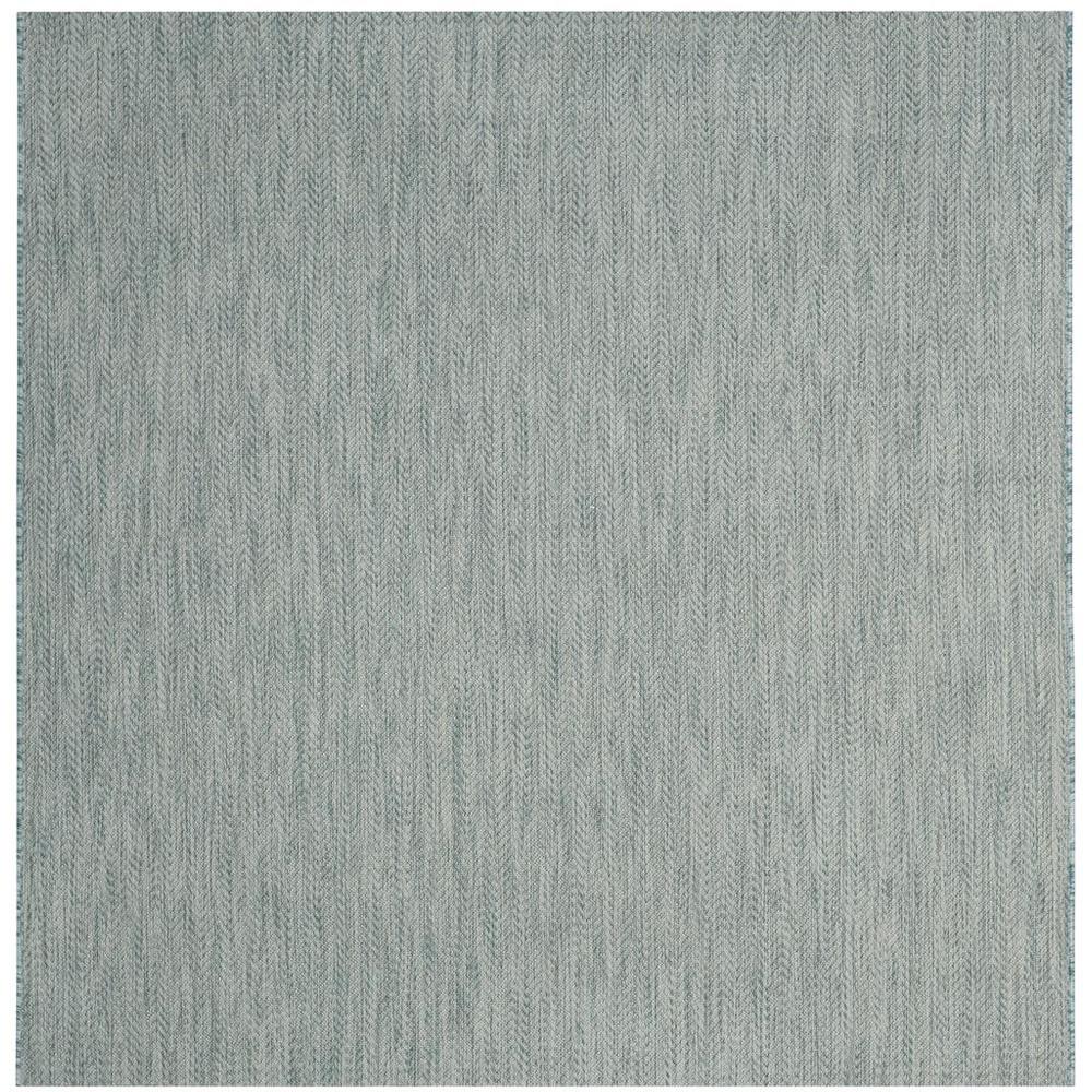 COURTYARD, AQUA / GREY, 6'-7" X 6'-7" Square, Area Rug, CY8022-37121-7SQ. Picture 1