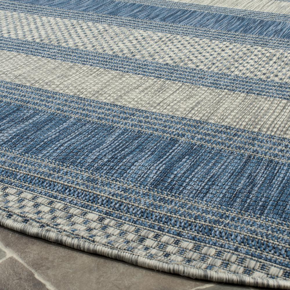 COURTYARD, GREY / NAVY, 6'-7" X 6'-7" Round, Area Rug, CY8464-36812-7R. Picture 3