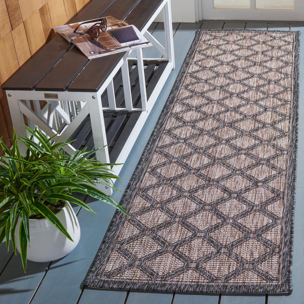 COURTYARD, NATURAL / BLACK, 2'-3" X 8', Area Rug, CY8471-37312-28. Picture 1
