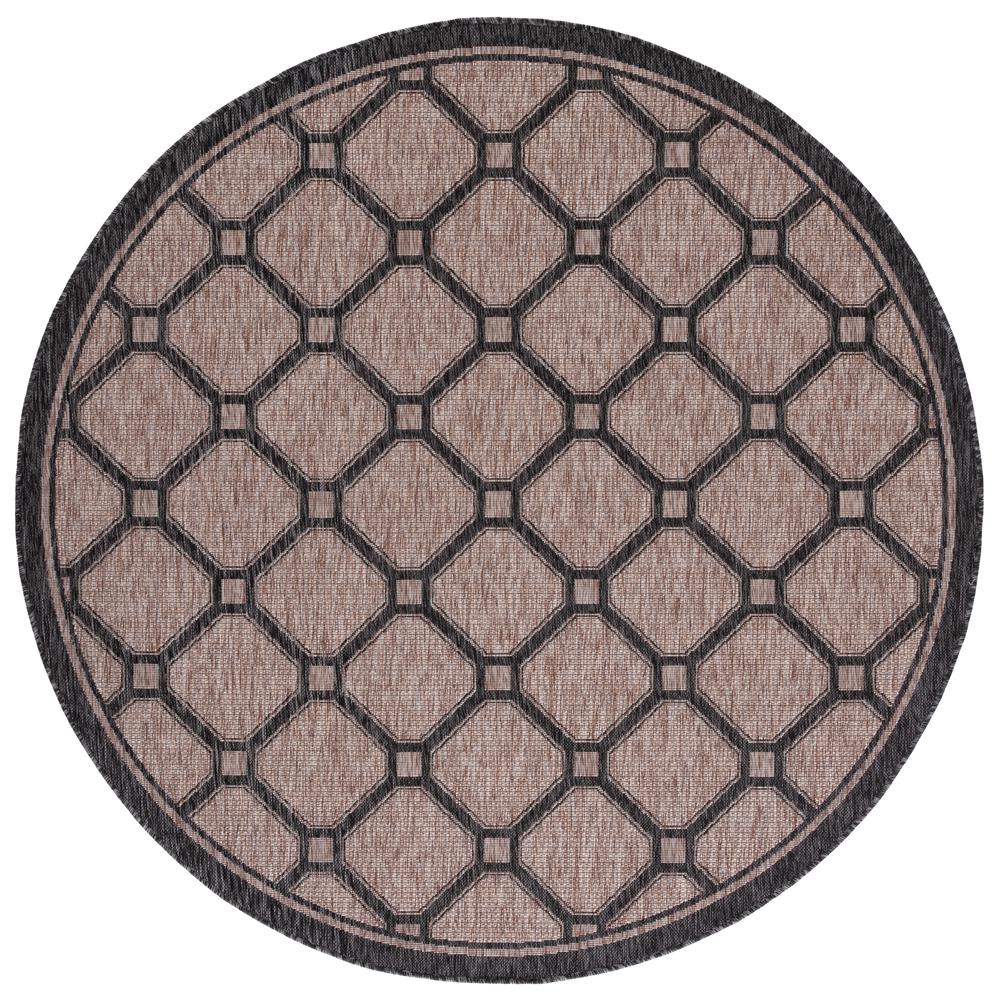 COURTYARD, NATURAL / BLACK, 6'-7" X 6'-7" Round, Area Rug, CY8471-37312-7R. Picture 3