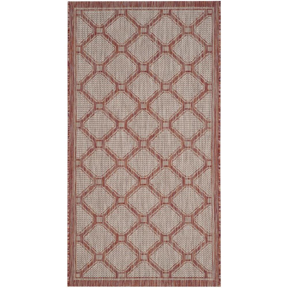 COURTYARD, RED / BEIGE, 2'-7" X 5', Area Rug, CY8474-36521-3. Picture 1