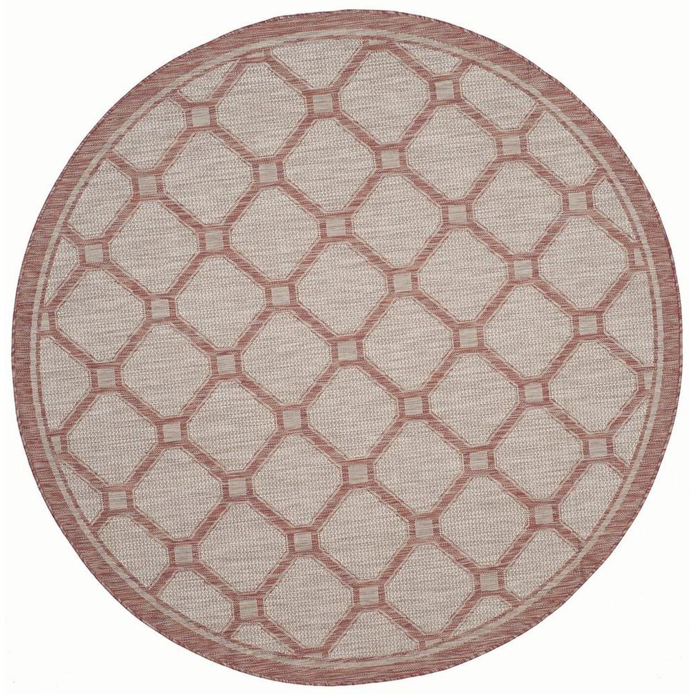 COURTYARD, RED / BEIGE, 6'-7" X 6'-7" Round, Area Rug, CY8474-36521-7R. Picture 1
