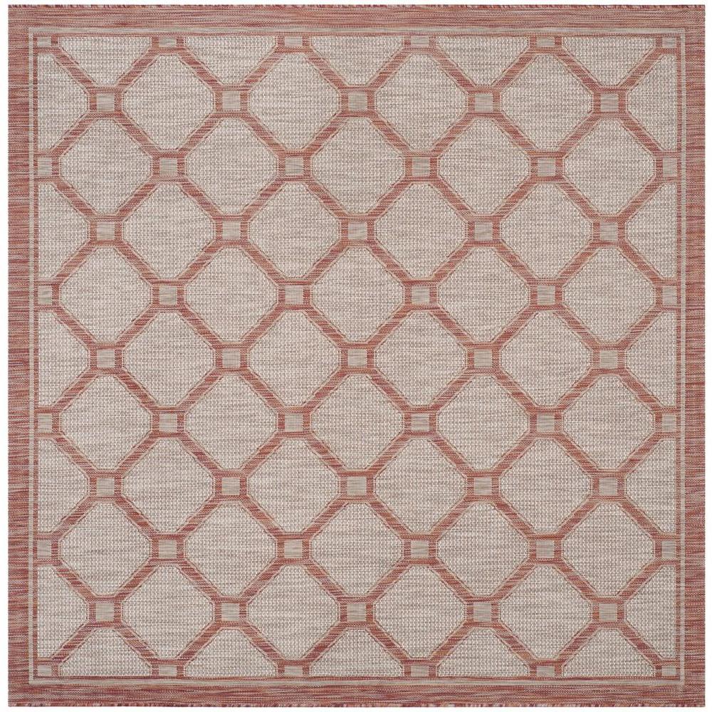 COURTYARD, RED / BEIGE, 6'-7" X 6'-7" Square, Area Rug, CY8474-36521-7SQ. Picture 1