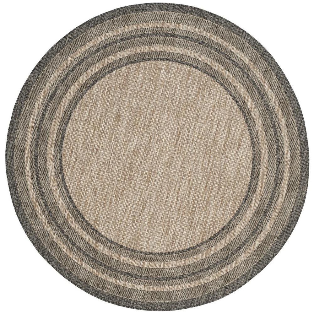 COURTYARD, NATURAL / BLACK, 6'-7" X 6'-7" Round, Area Rug, CY8475-37312-7R. Picture 1