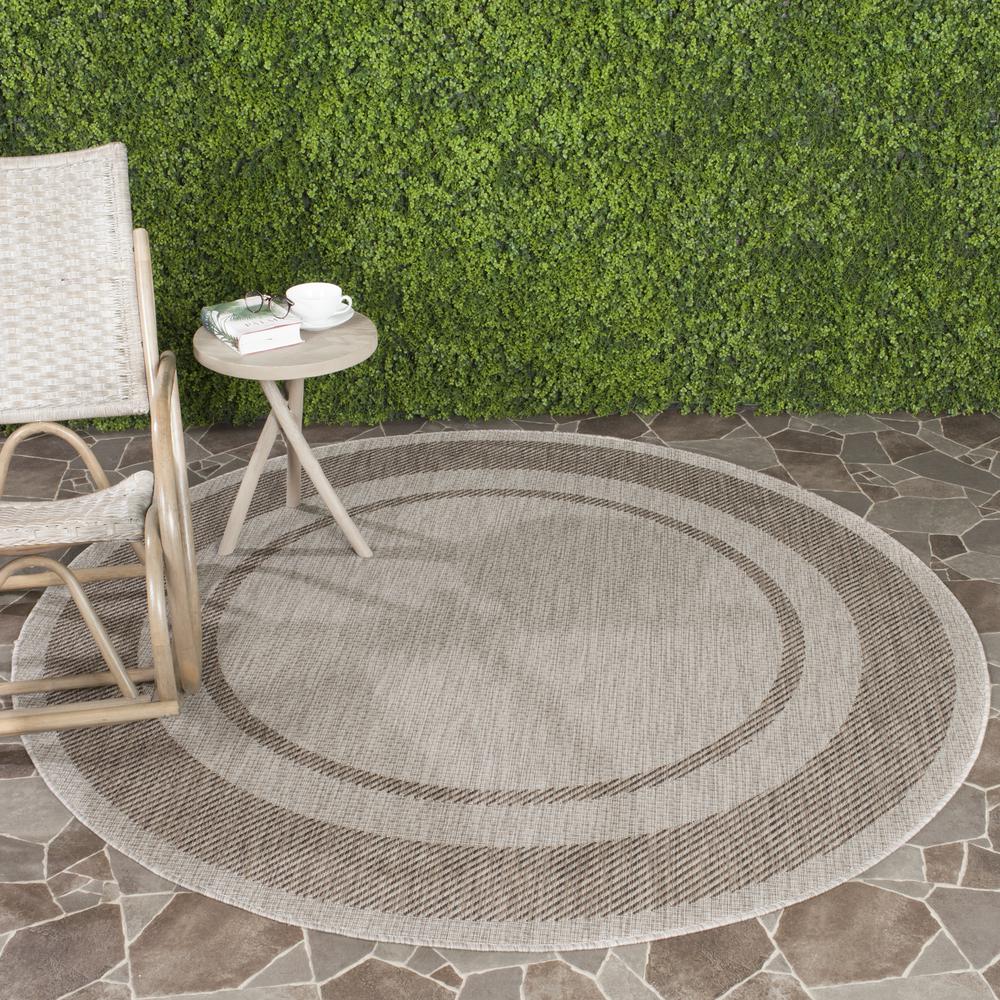 COURTYARD, BEIGE / BROWN, 6'-7" X 6'-7" Round, Area Rug, CY8477-36312-7R. Picture 3