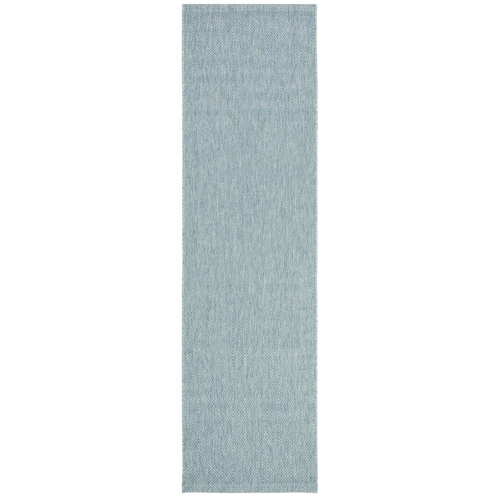 COURTYARD, AQUA / AQUA, 2'-3" X 8', Area Rug, CY8520-37122-28. Picture 1