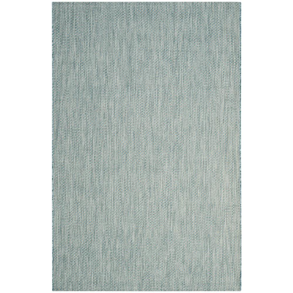 COURTYARD, AQUA / GREY, 4' X 5'-7", Area Rug, CY8521-37121-4. Picture 1