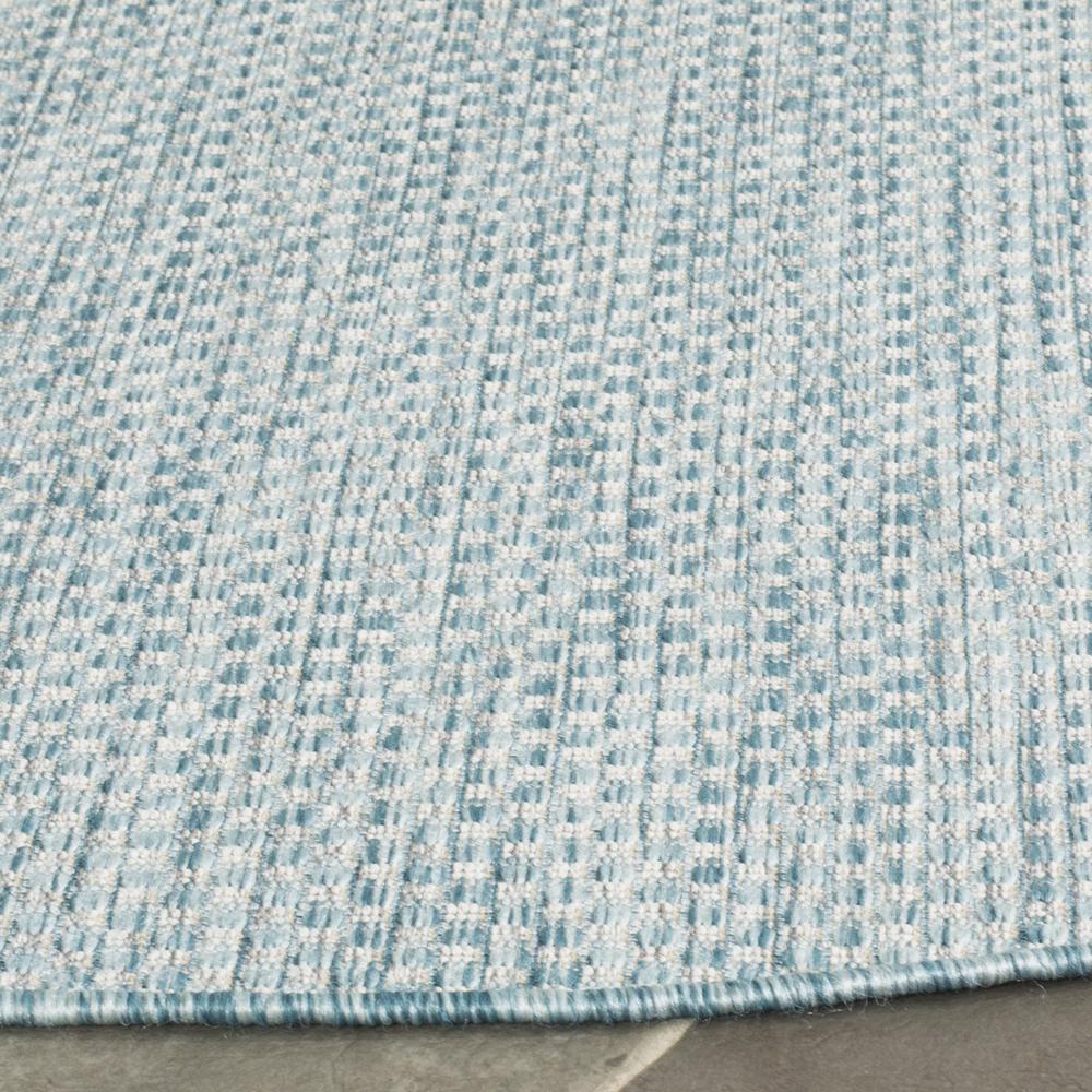 COURTYARD, AQUA / GREY, 5'-3" X 5'-3" Round, Area Rug. Picture 1
