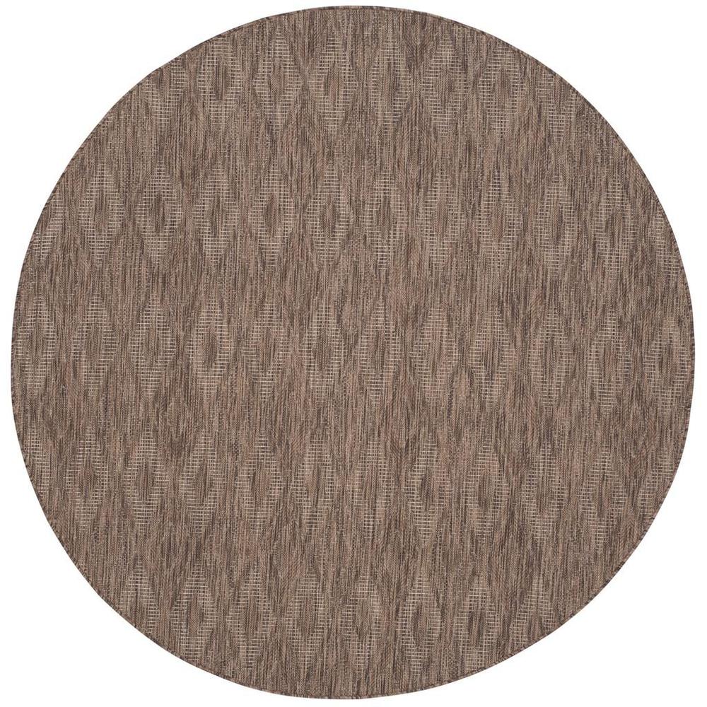 COURTYARD, BROWN / BROWN, 6'-7" X 6'-7" Round, Area Rug. Picture 1