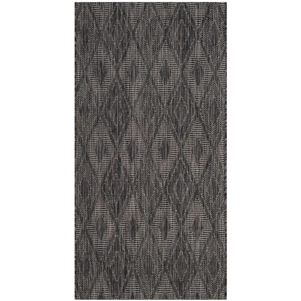 COURTYARD, BLACK / BLACK, 2'-7" X 5', Area Rug. Picture 1