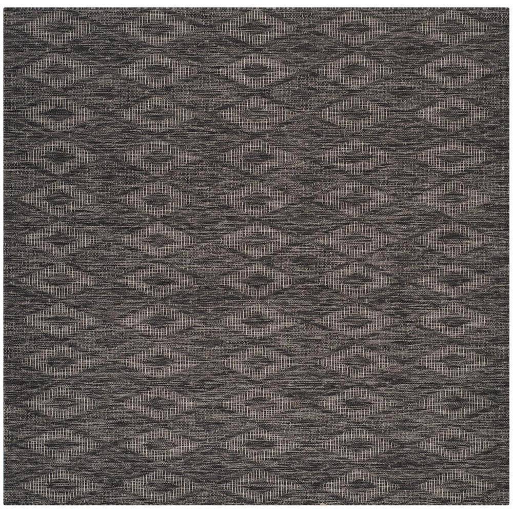 COURTYARD, BLACK / BLACK, 5'-3" X 5'-3" Square, Area Rug. Picture 1