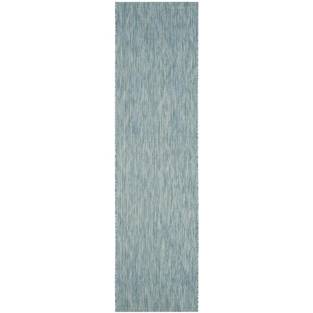 COURTYARD, AQUA / AQUA, 2'-3" X 8', Area Rug, CY8522-37122-28. Picture 1