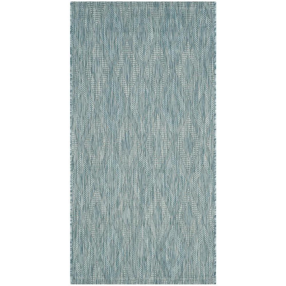 COURTYARD, AQUA / AQUA, 2'-7" X 5', Area Rug, CY8522-37122-3. Picture 1