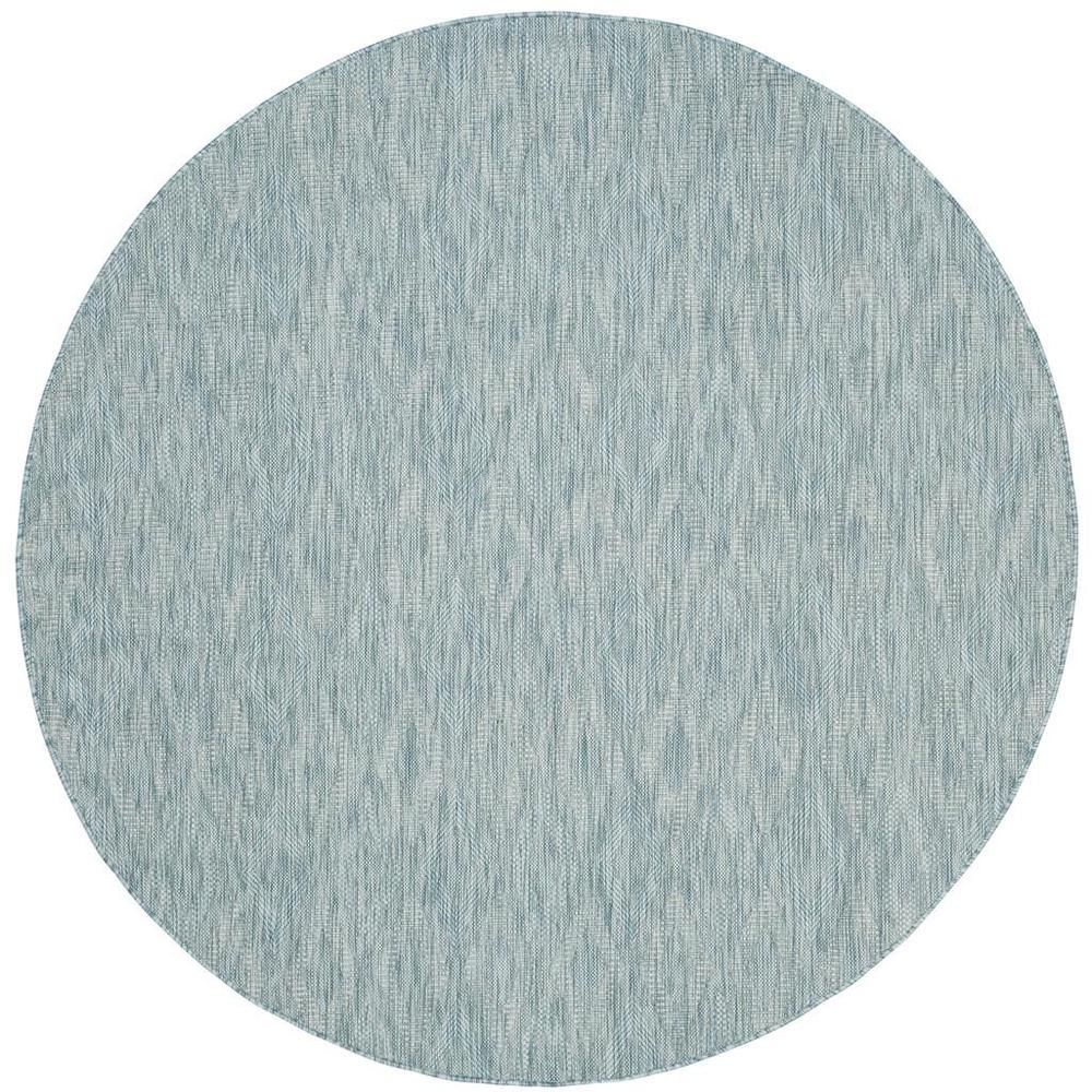 COURTYARD, AQUA / AQUA, 6'-7" X 6'-7" Round, Area Rug, CY8522-37122-7R. Picture 1