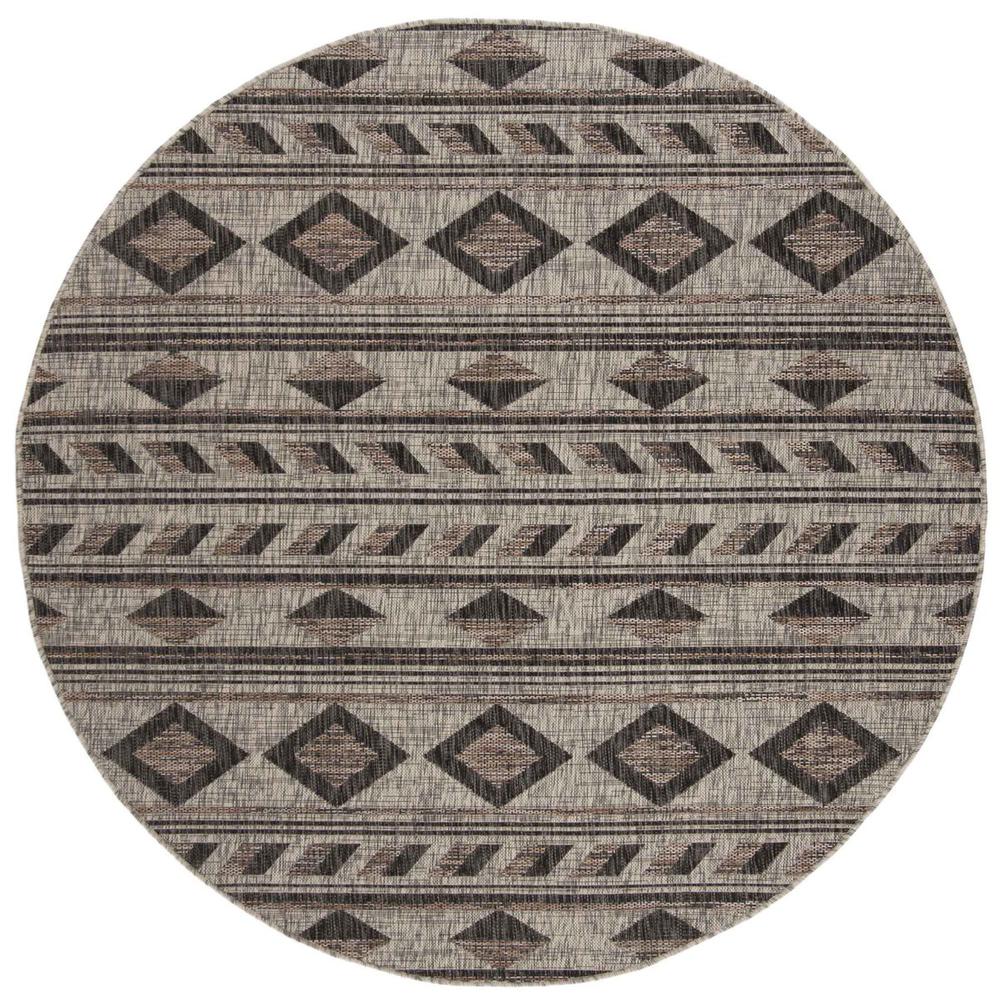 COURTYARD, GREY / BLACK, 6'-7" X 6'-7" Round, Area Rug, CY8529-37612-7R. Picture 1