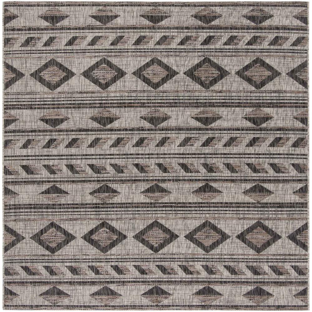 COURTYARD, GREY / BLACK, 6'-7" X 6'-7" Square, Area Rug, CY8529-37612-7SQ. Picture 1