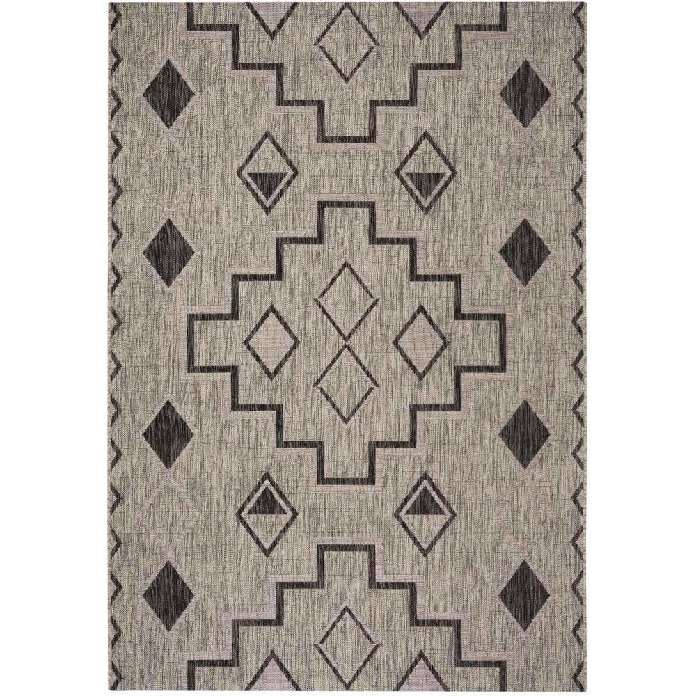 COURTYARD, GREY / BLACK, 5'-3" X 7'-7", Area Rug, CY8533-37612-5. Picture 1